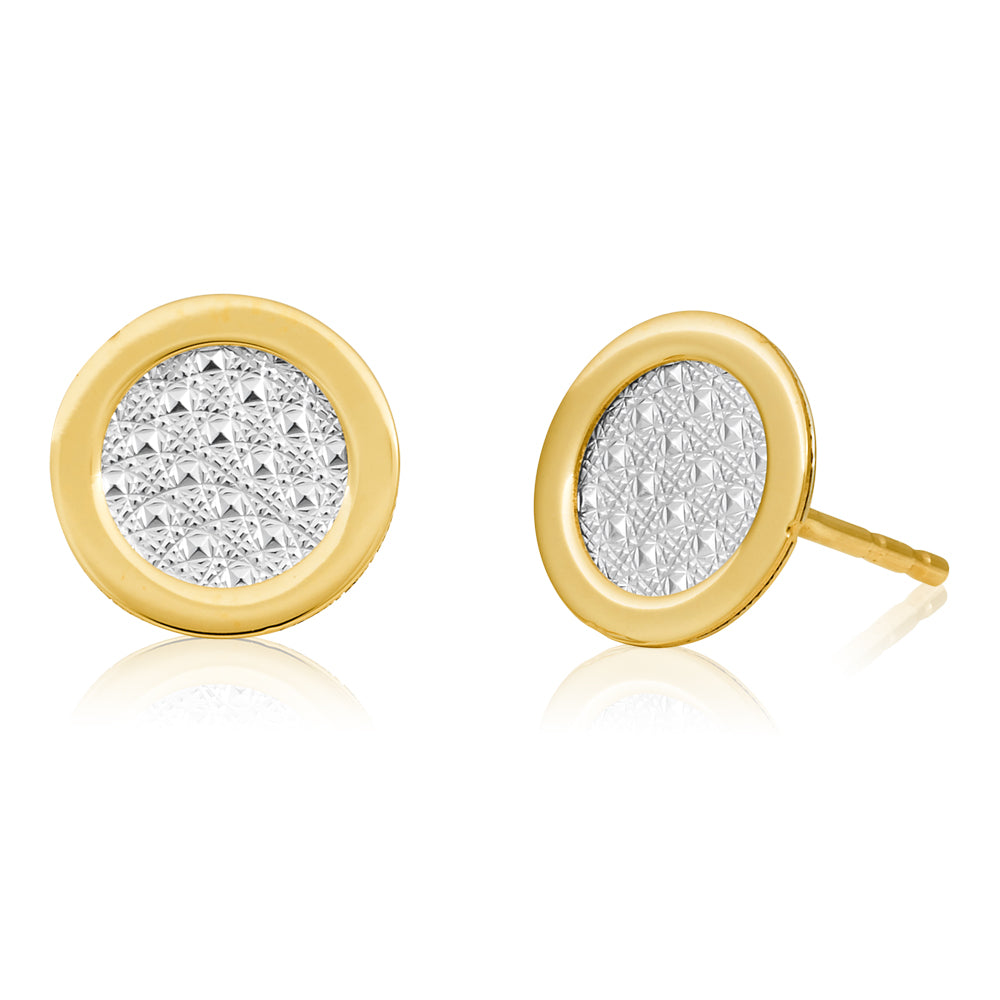 9ct Yellow Gold Fancy Stardust Stud Earrings for Daily Wear