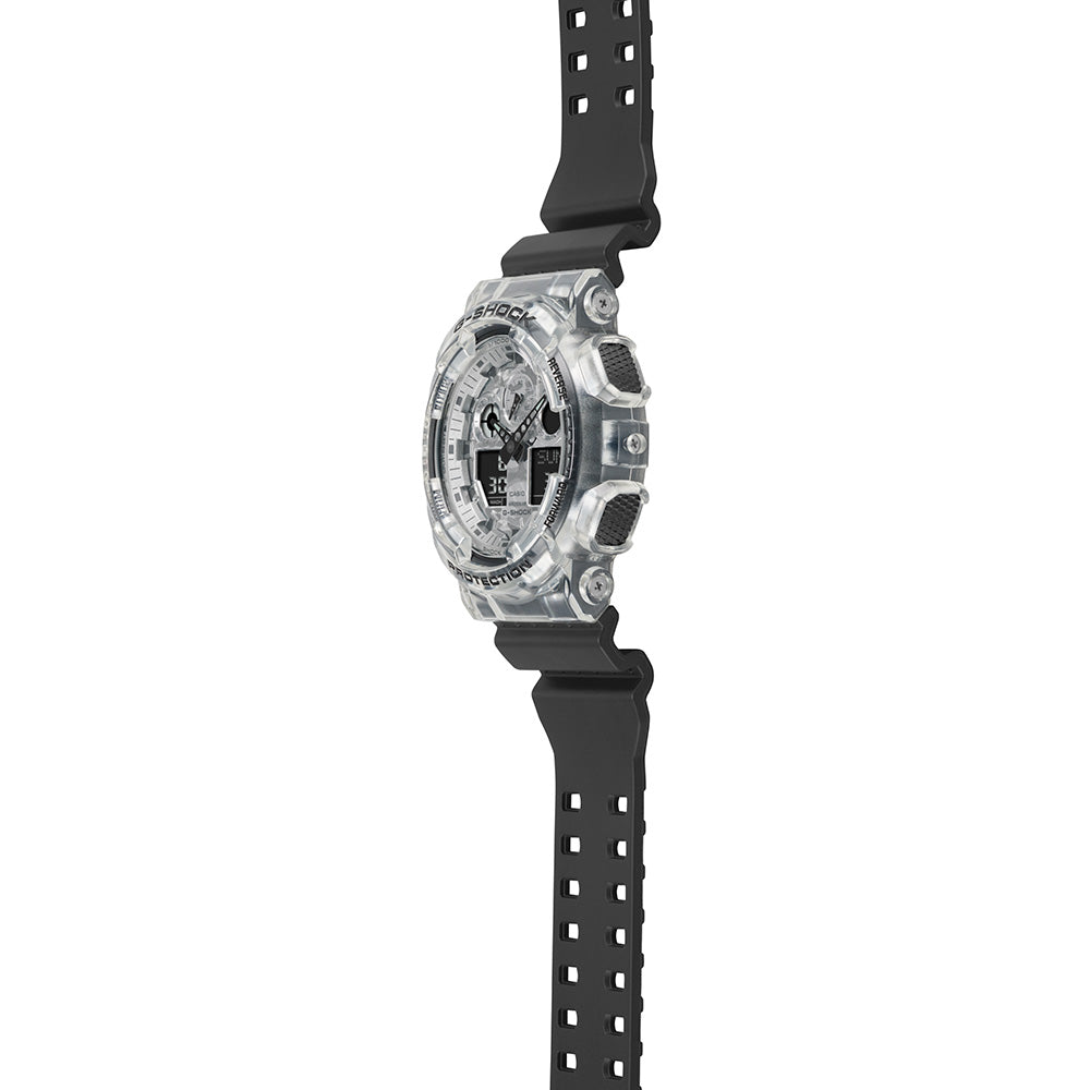G-Shock GA100SKC-1A Transparent Men's Watch with Snow Camouflage Dial