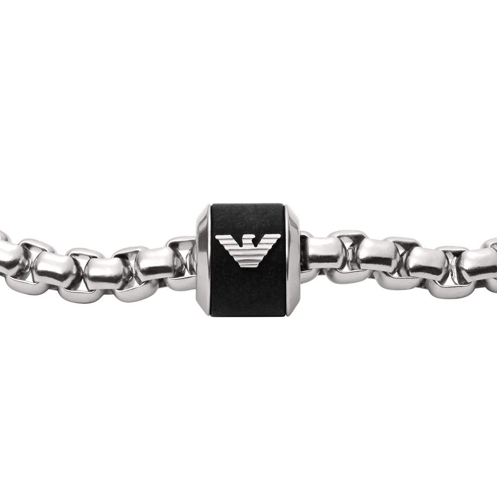 Stylish Emporio Armani Black Marble Stainless Steel Bracelet