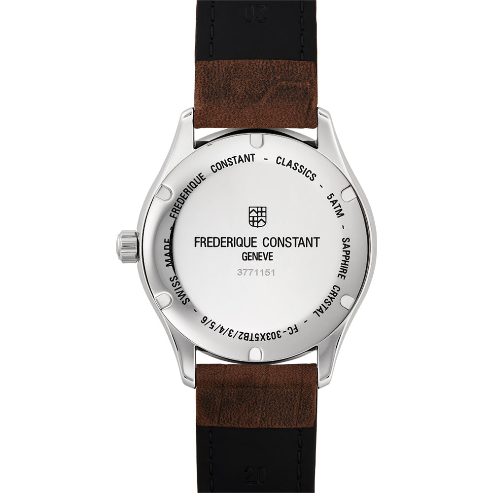 Frederique Constant Men's Automatic Leather Wristwatch with FC-303NS5B6 Model