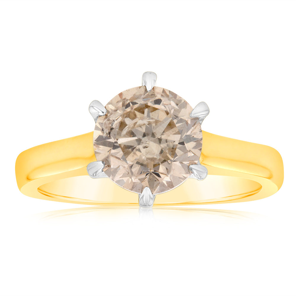 Exquisite 18ct Yellow Gold Solitaire Ring Featuring a 3-Carat Australian Diamond
