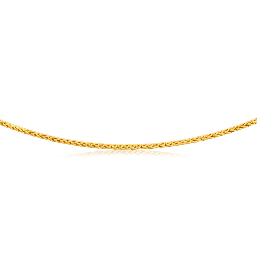 50 Gauge 45cm 9ct Solid Yellow Gold Wheat Chain