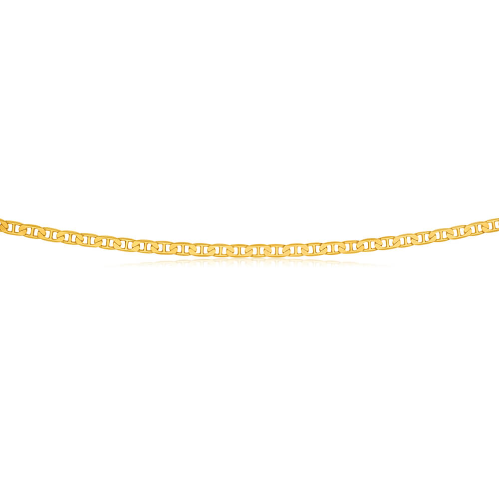 9ct Solid Yellow Gold 80 Gauge 60cm Long Anchor Chain for All Genders