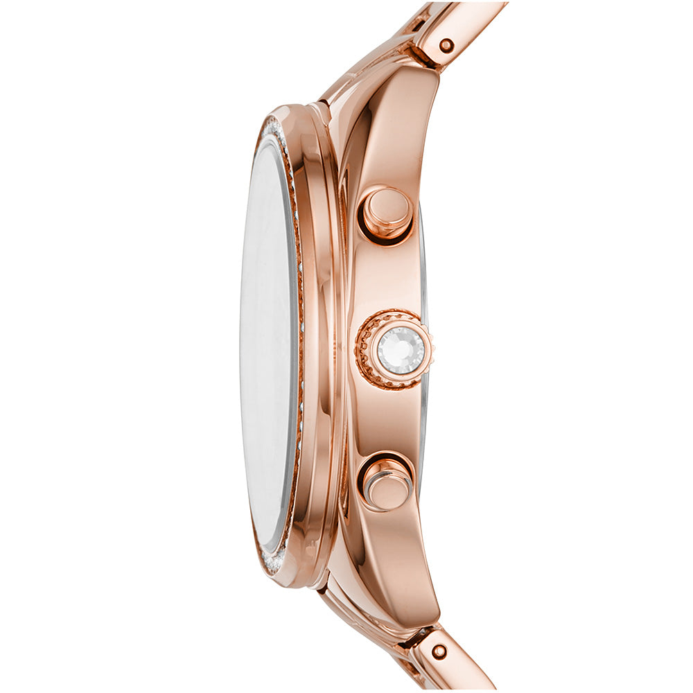 Fossil Vale BQ3659 Quartz Chronograph Watch with Rose Gold Case and Bracelet