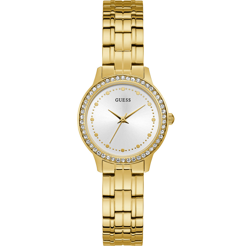 Stylish Guess Women's Chelsea Gold Tone Stone Set W1209L2 Watch