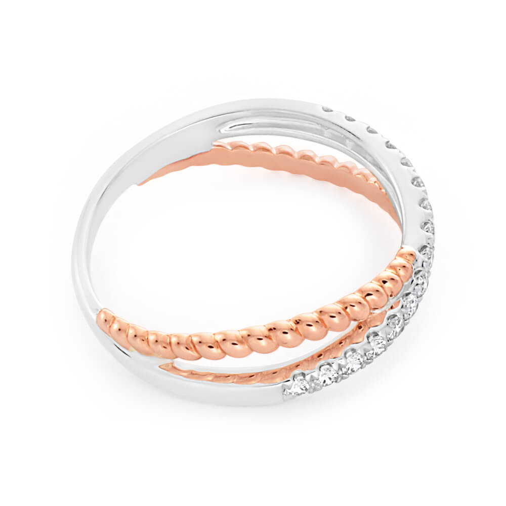 Exquisite 9ct Rose Gold ¼ Carat Flawless Cut Hearts and Arrows Diamond Ring