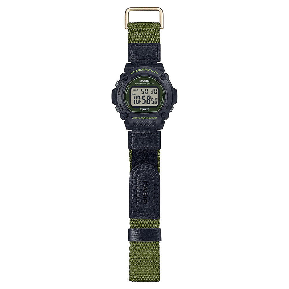Casio Men's Velcro Wristwatch Model W219HB - 3A for Everyday Use