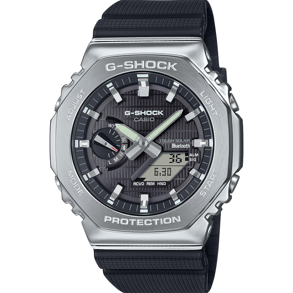 G-Shock GBM2100-1A Bluetooth 'CasiOak' Watch with Metal Covering