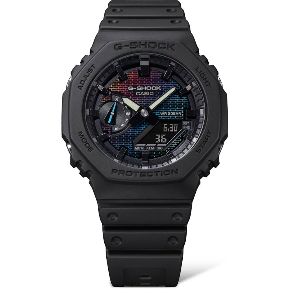 G-Shock GA2100RW-1A Men's Rainbow Brick Wall Patterned Sports Watch