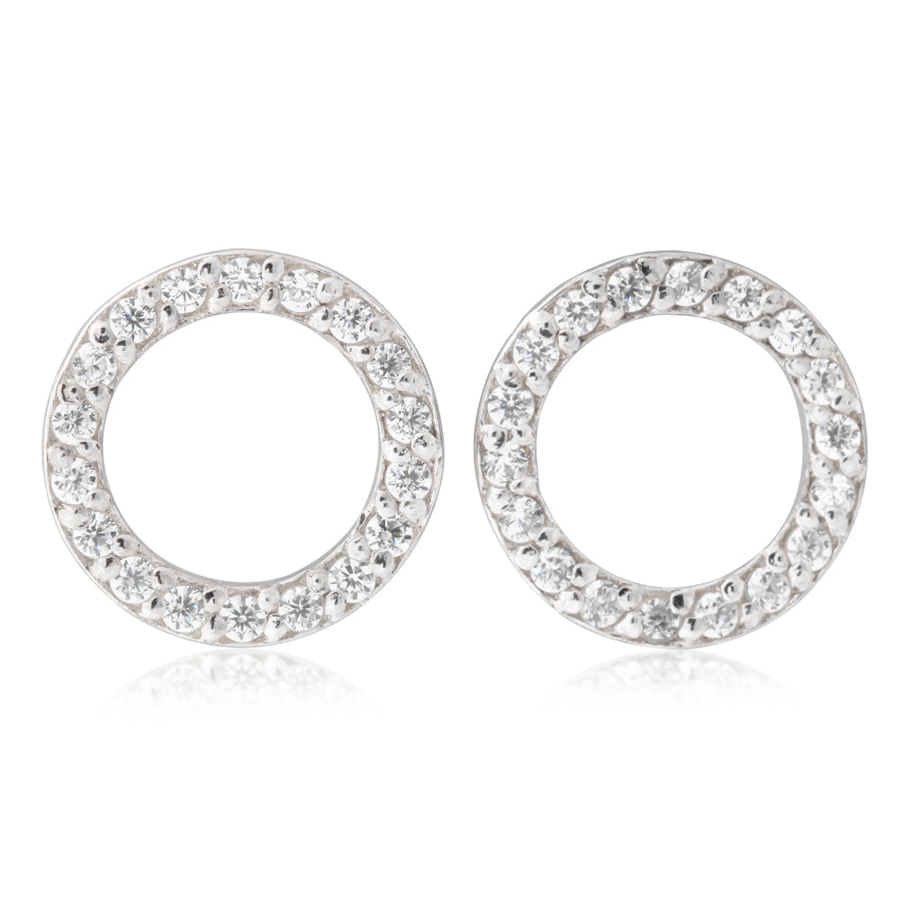 Gorgeous 9ct Yellow Gold Studs with Zirconia Circles