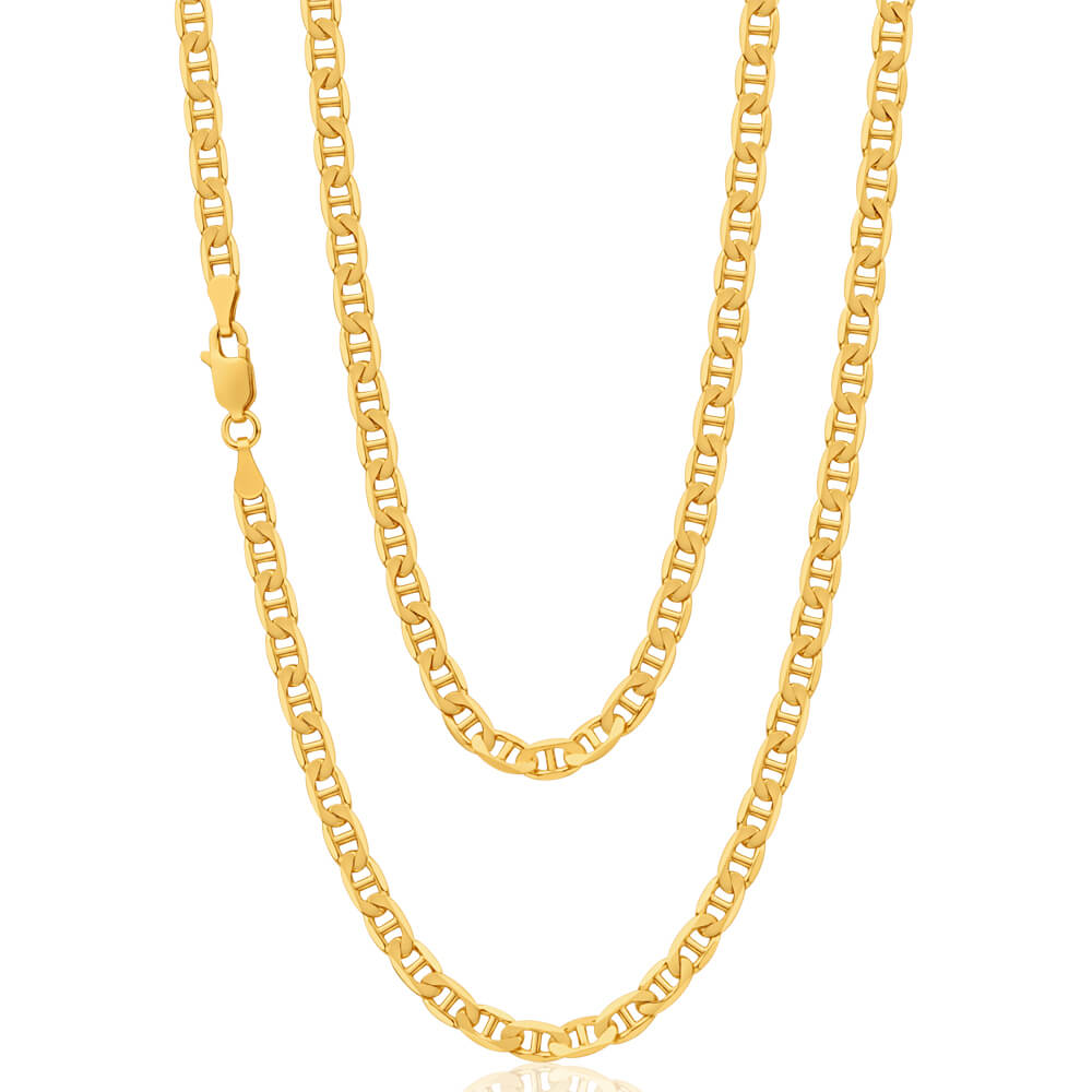 60cm 9ct Solid Elegant Yellow Gold Anchor Chain for Men
