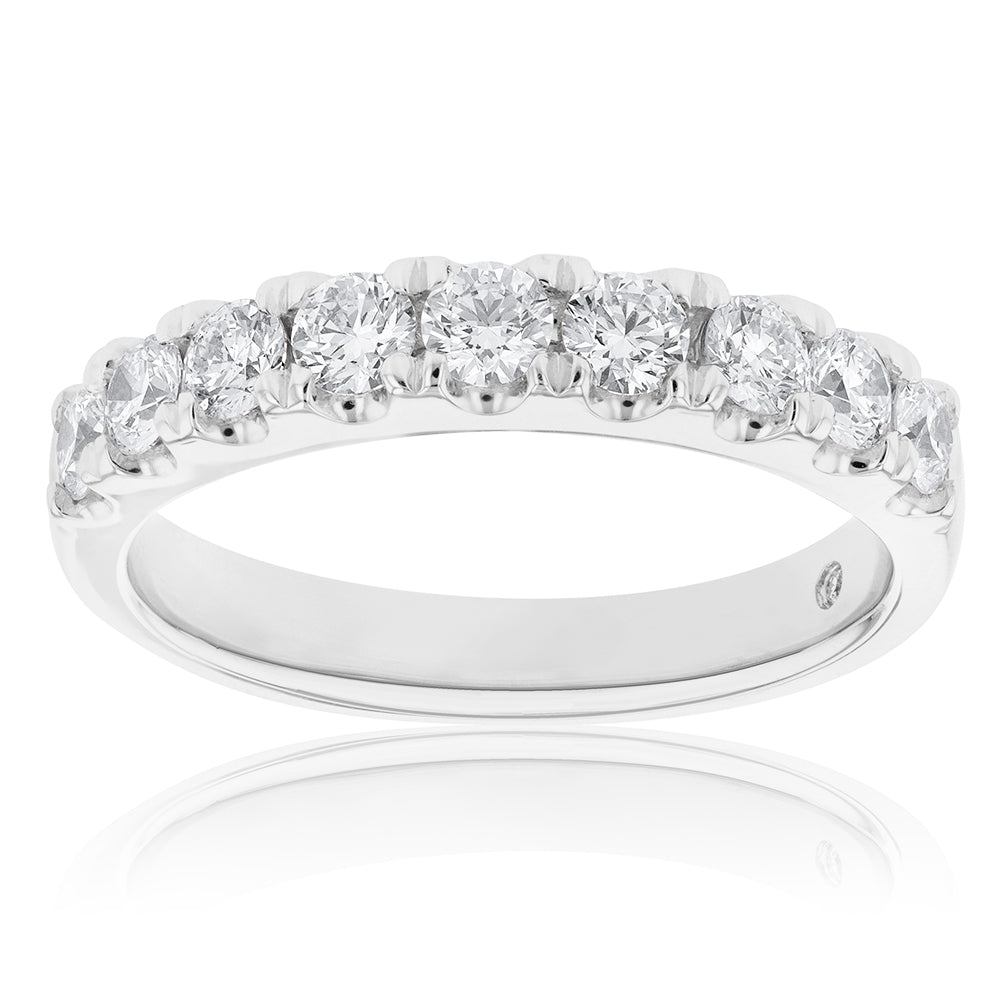 Exquisite Flawless Cut Platinum 3/4 Carat Diamond Eternity Wedding Band for Timeless Elegance