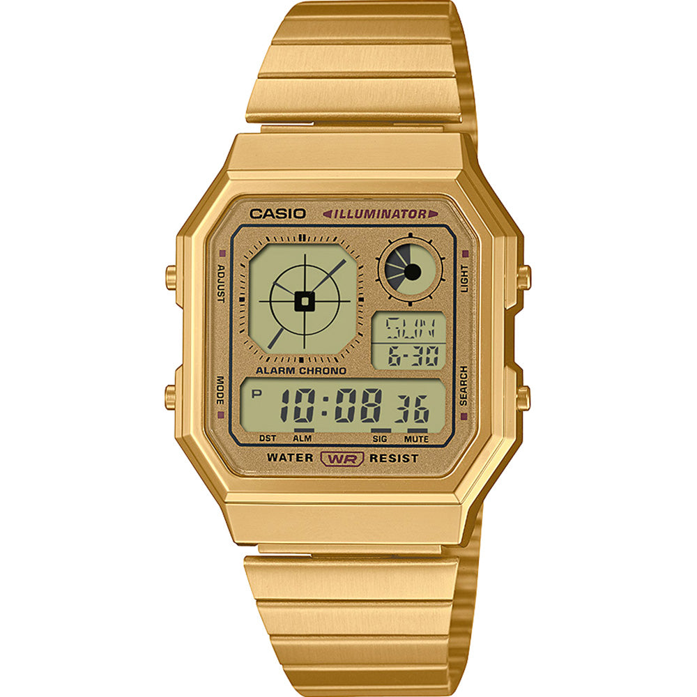 Casio Vintage A130WEG-9A All-Gold Digital Watch with Analog Look
