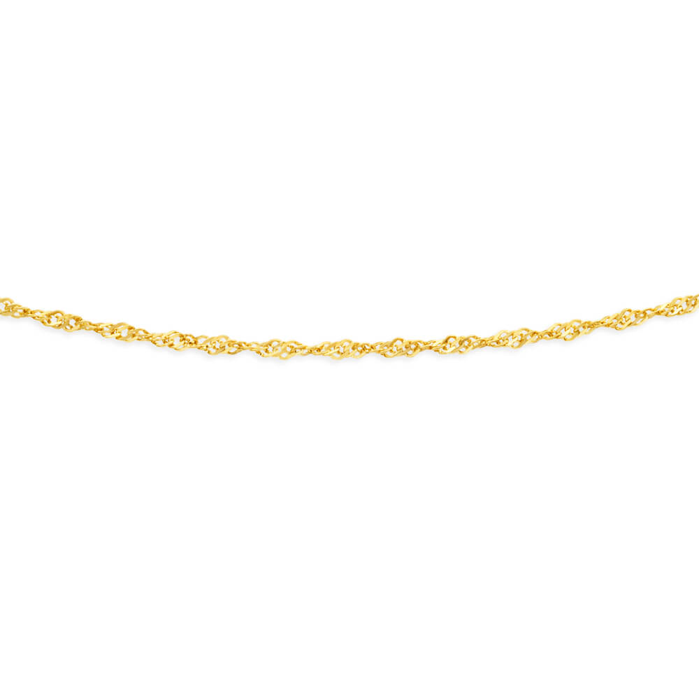 50cm 40 Gauge 9ct Solid Yellow Gold Singapore Chain for Everyday Wear