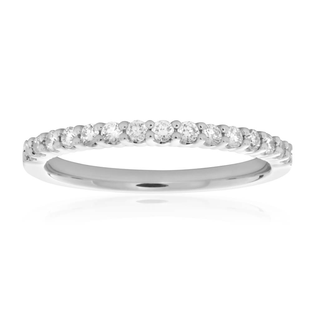 Stunning 18ct White Gold Diamond Eternity Ring Featuring a Quarter - Carat of Diamonds