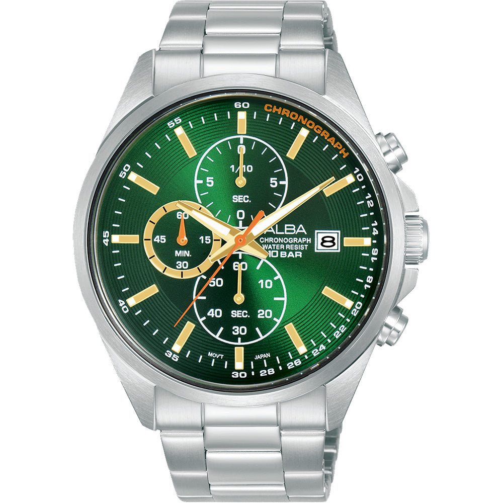 Alba Active AM3939X Men's Stainless Steel Chronograph Watch for Modern Gentlemen