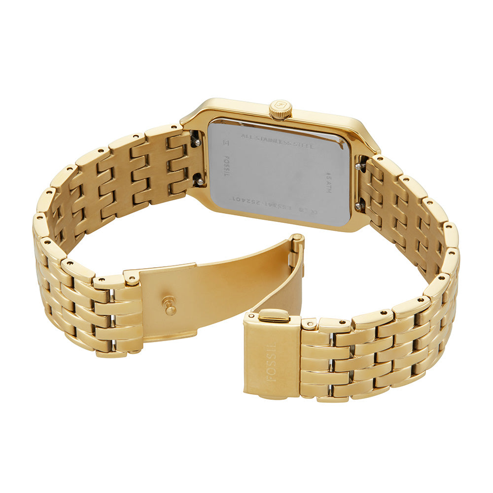 Fossil Stylish Raquel ES5341 Ladies' Wristwatch with Green and Gold Accents