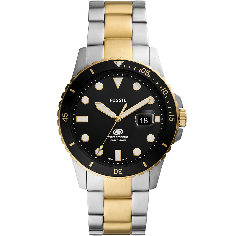 Fossil Men's Two Tone Stainless Steel Wristwatch with 'Fossil Blue' Color - Model FS5951