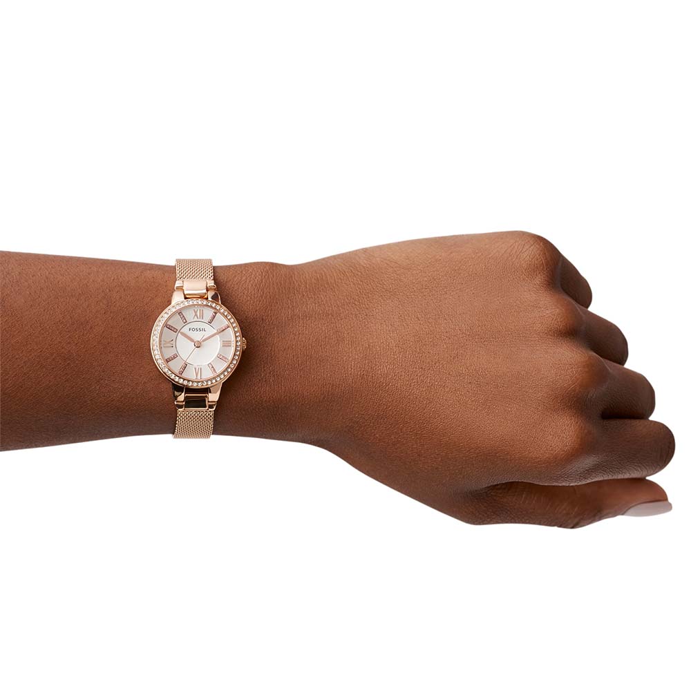 Fossil Rose-Gold Plated Virginia ES5111 Women's Watch for Formal & Daily Wear