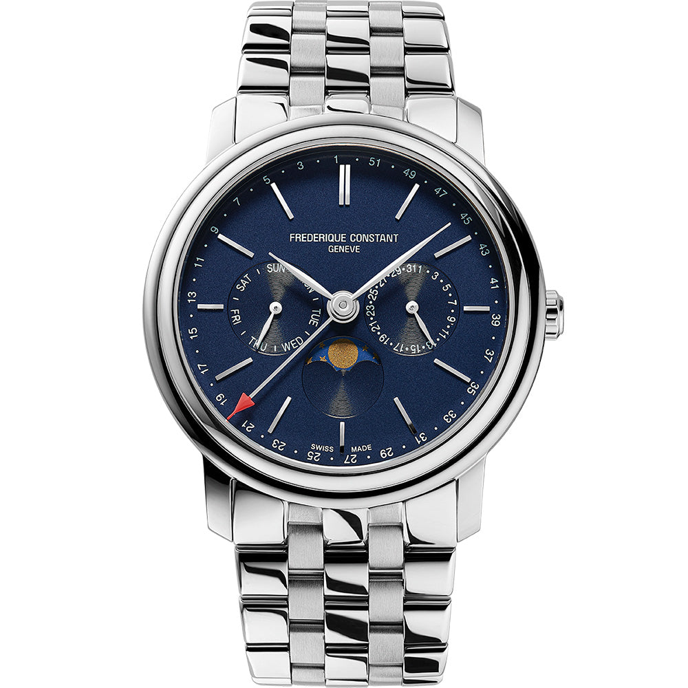 Frederique Constant Classic FC-270N4P6B: 40mm Stainless Steel Watch with Blue Dial