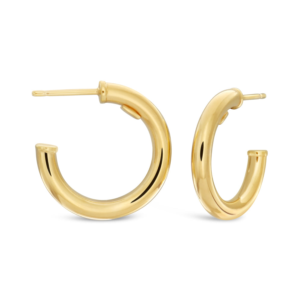 Stylish 9ct Yellow Gold-Plated Hoop Earrings for Timeless Elegance