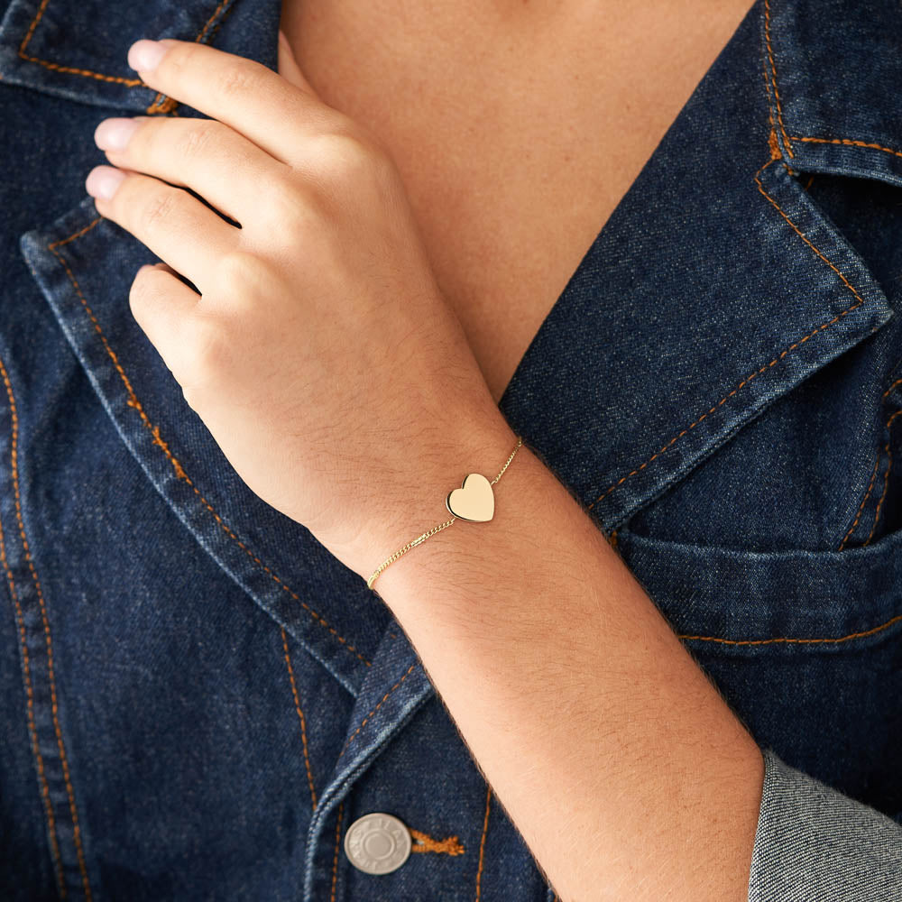 Fossil Drew Heart Bracelet in Yellow Gold Plated Stainless Steel
