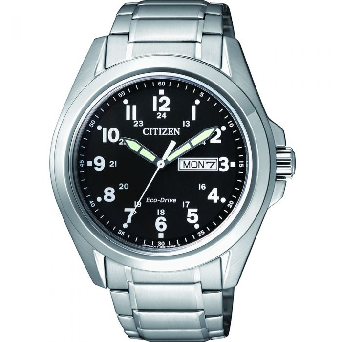Citizen's Stylish Eco-Drive AW0050-58E Men's Watch with 43mm Black Dial
