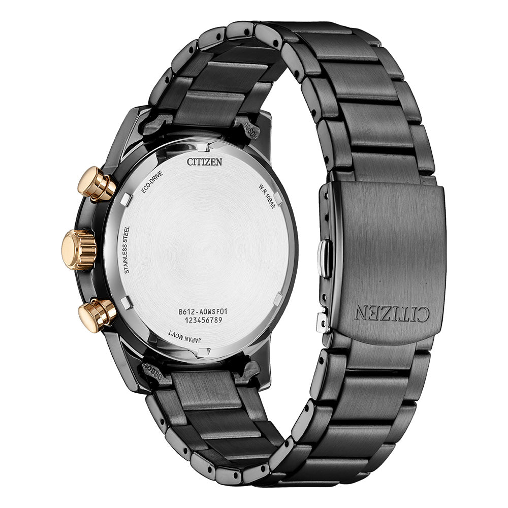 Citizen's Stylish Eco-Drive CA0746-85E Black Chronograph Watch