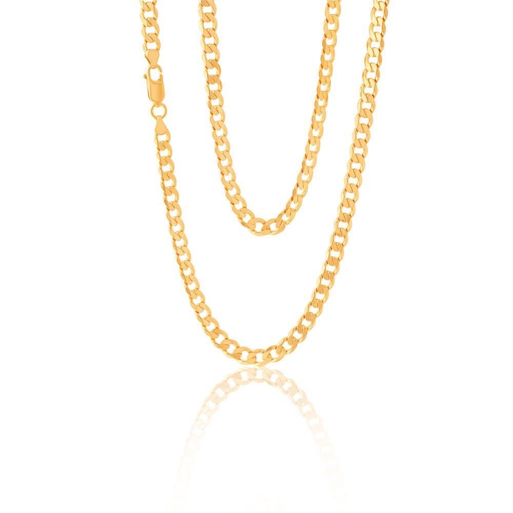 50cm 9ct Solid Yellow Gold Curb Chain in 150 Gauge