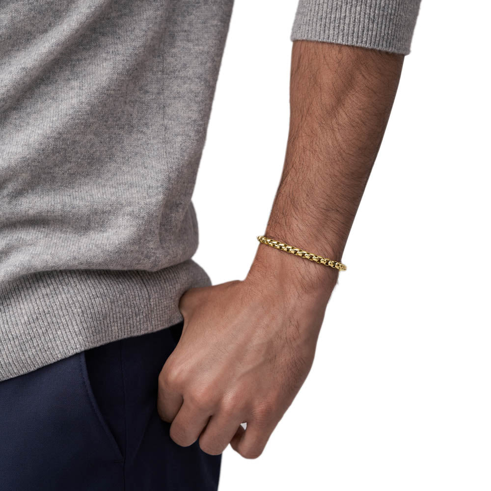 Fossil 20+2cm Yellow Gold Plated Stainless Steel Jewelry Bracelet