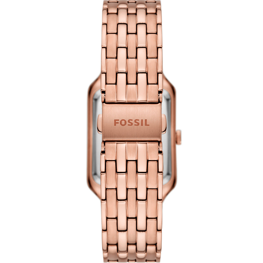 Fossil Rose Gold Rectangular Stainless-Steel Raquel ES5323 Watch