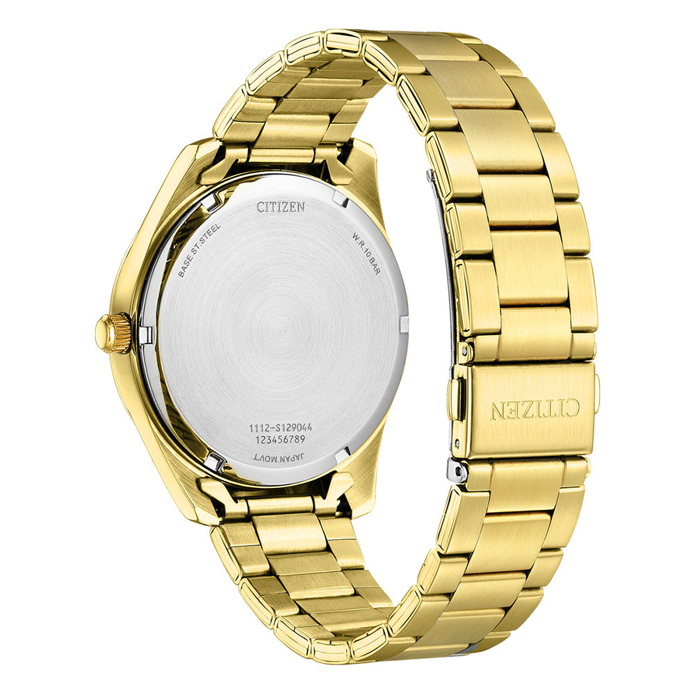 Citizen Men's Quartz Watch - BI1039-59L with Sleek Gold Tones and Midnight Blue Dial