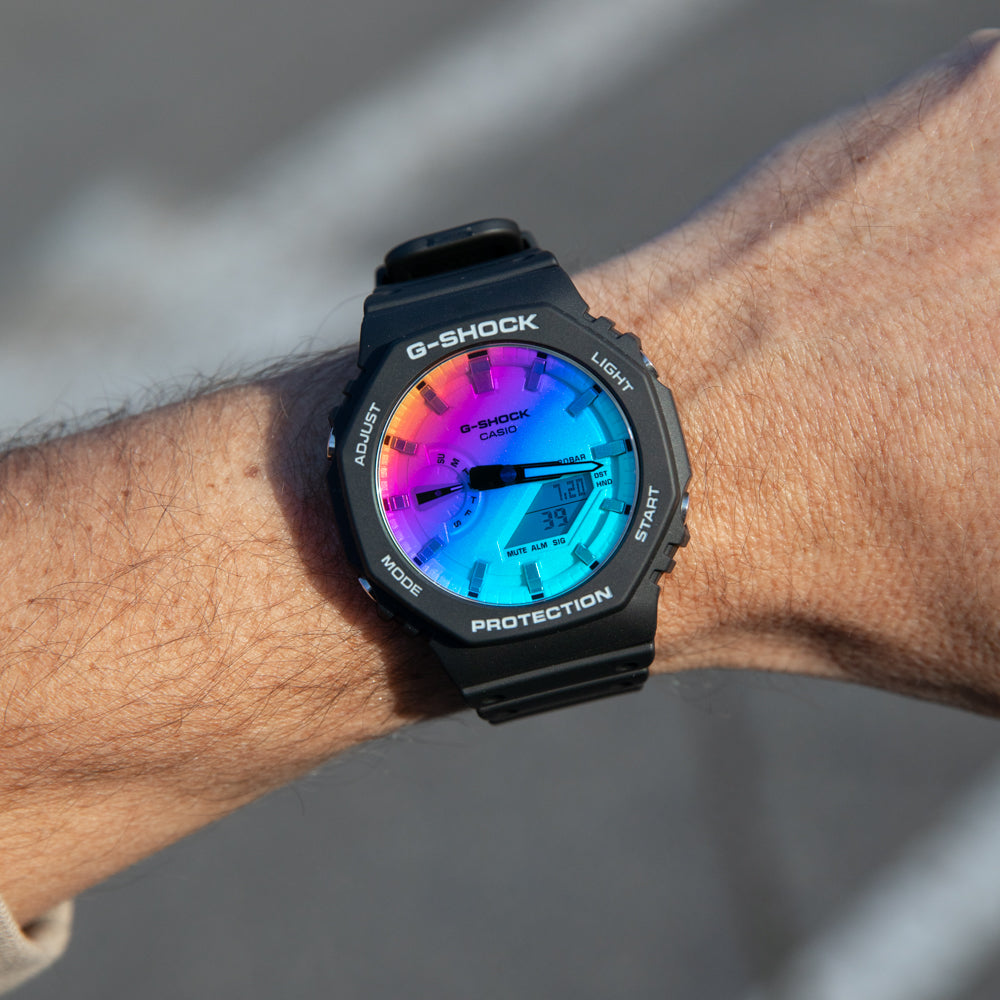 Stylish G-Shock GA2100SR-1A Iridescent Wristwatch for Fashion - conscious People