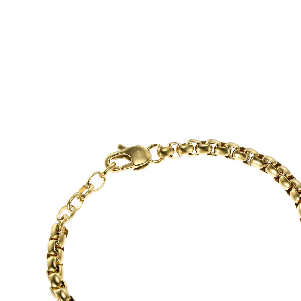 Fossil 20+2cm Yellow Gold Plated Stainless Steel Jewelry Bracelet