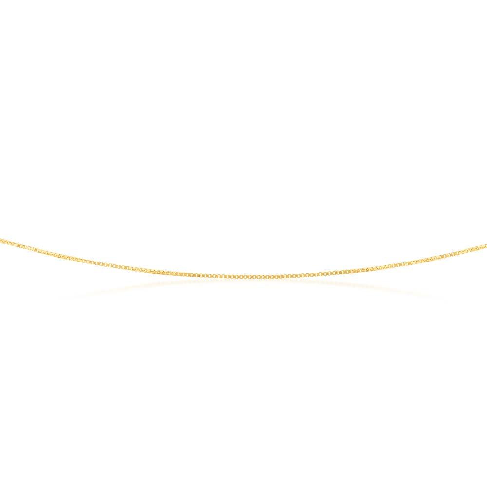 15 Gauge 41cm Solid 9 Carat Yellow Gold Box Chain for Jewelry Lovers