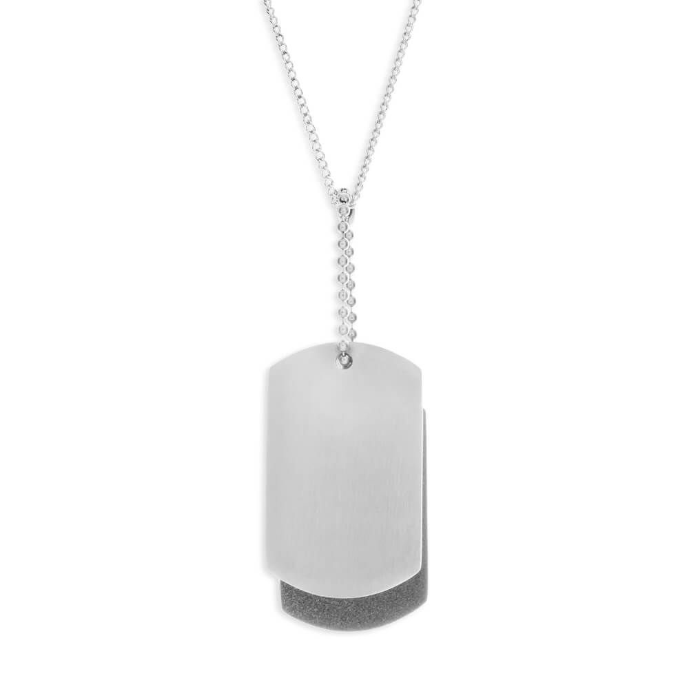 Forte High - Quality Stainless Steel Double - Layer Patterned Dog Tag Pendant