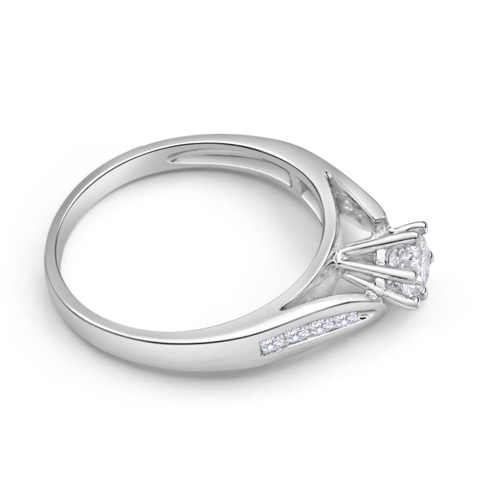 Stunning 1/2 Carat Diamond Engagement Ring in 18ct White Gold