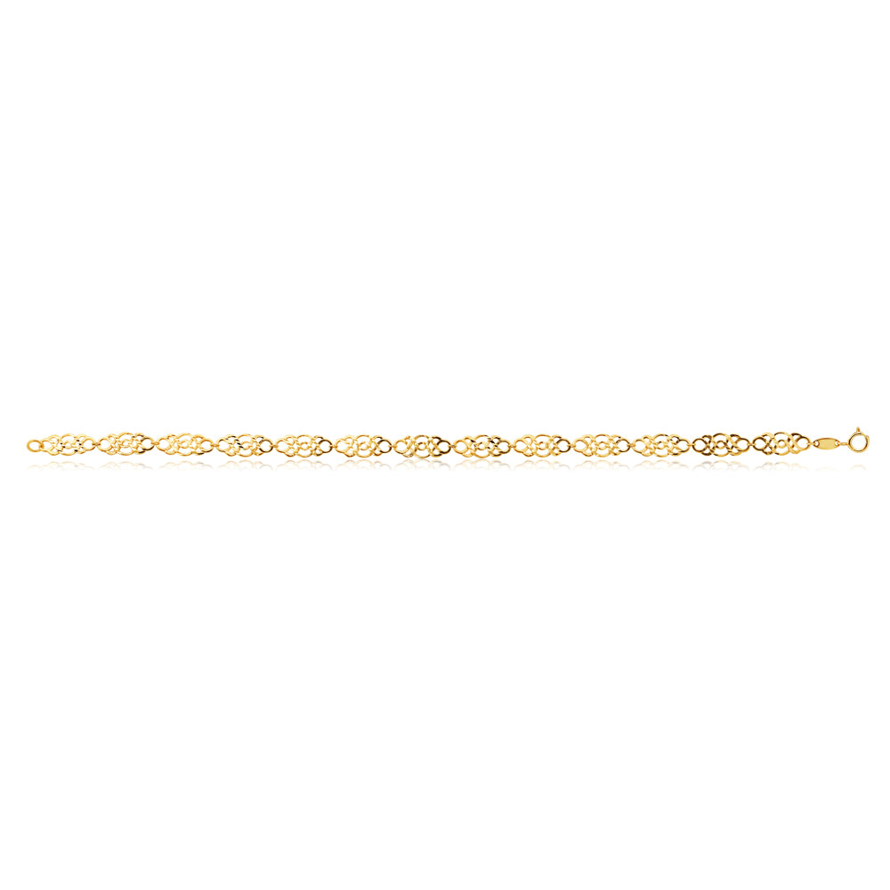 19cm 9ct Yellow Gold Stylish Twisted Link Bracelet for Any Occasion