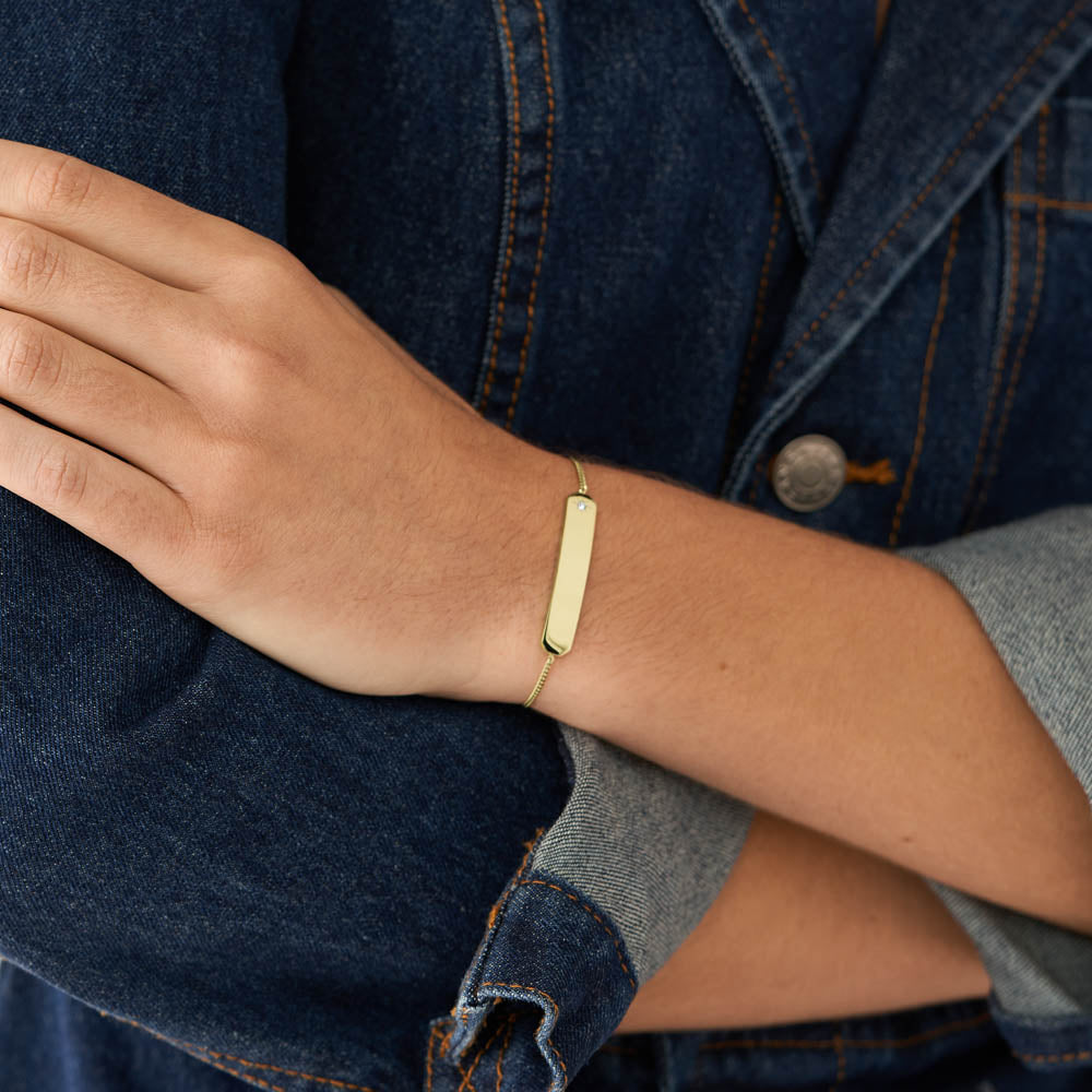 Fossil Drew ID Bracelet in Yellow Gold-Plated Stainless Steel
