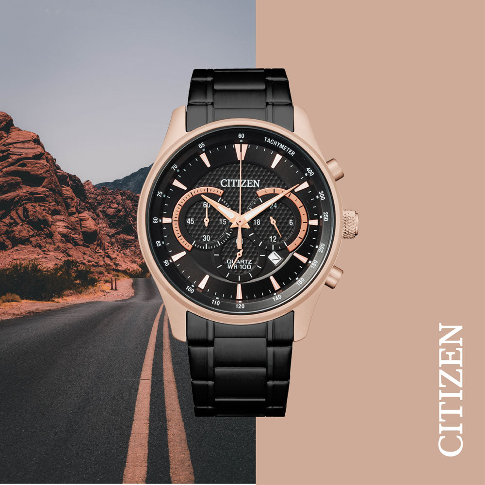 Citizen AN8196-55E Men's Stainless Steel Quartz Chronograph Watch with Tachymeter