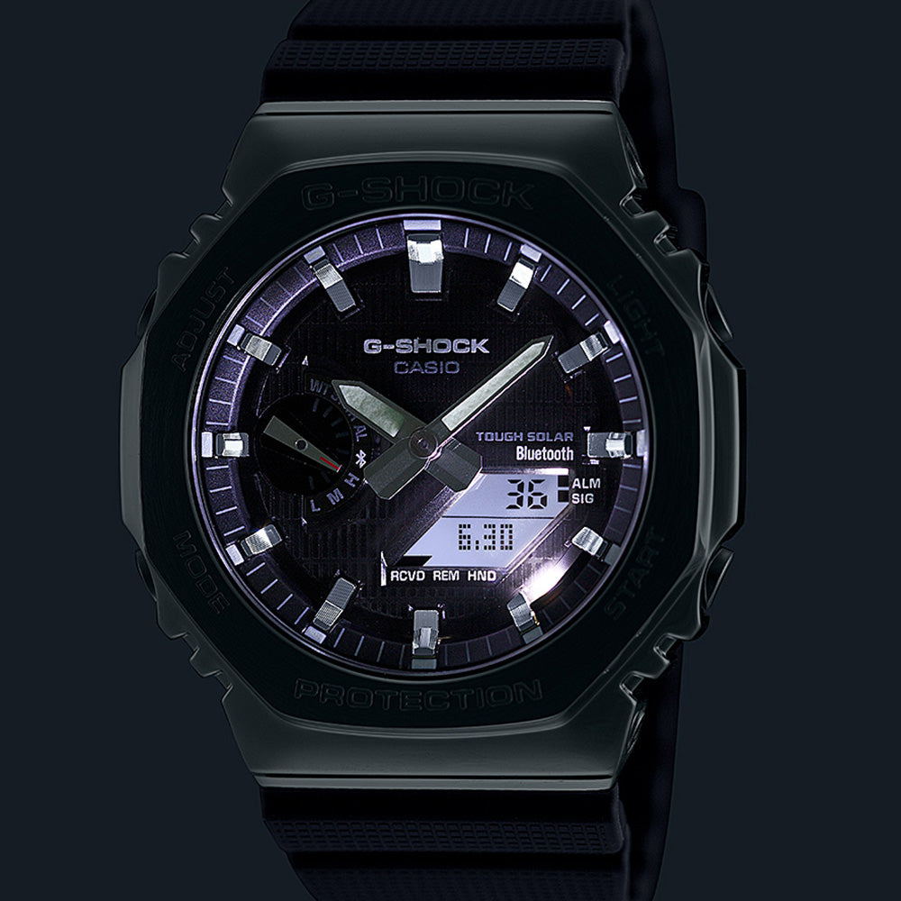 G-Shock GBM2100-1A Bluetooth 'CasiOak' Watch with Metal Covering