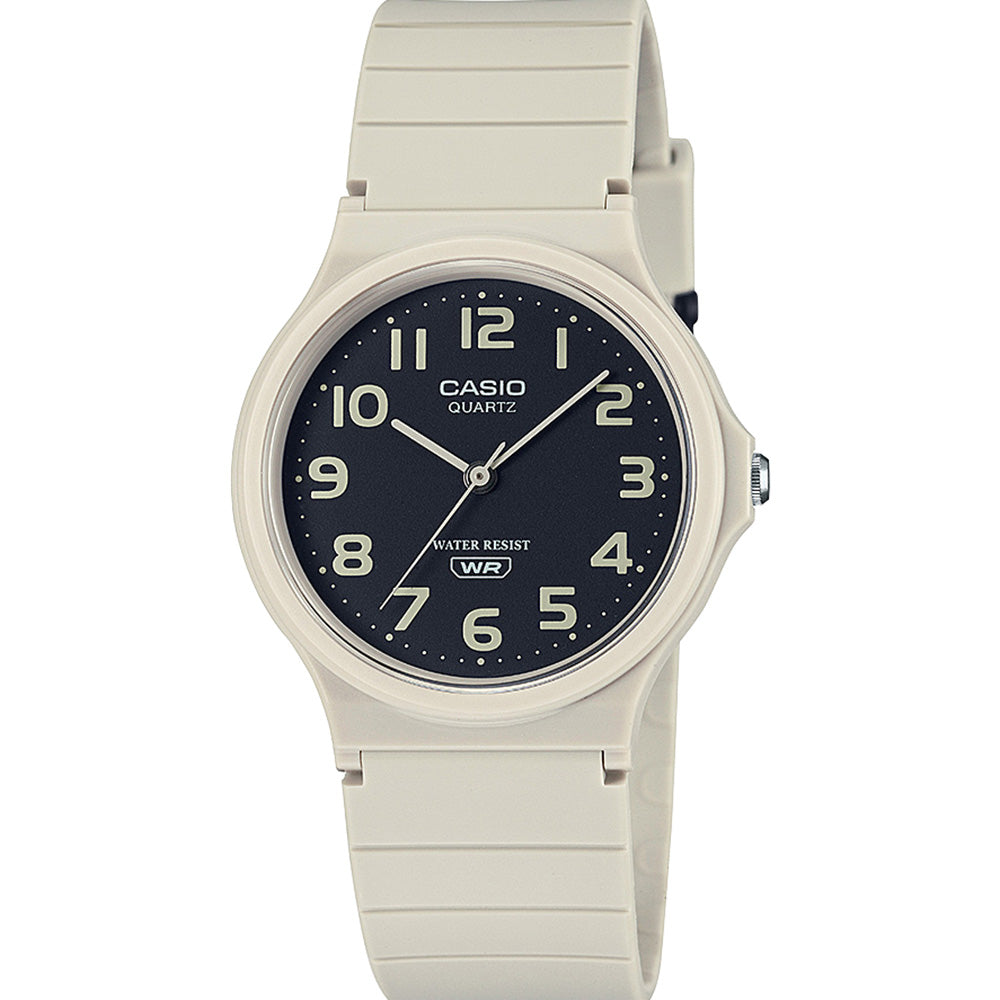 Casio MQ24UC-8B Casual Analog Wristwatch with White Earthy Color Scheme