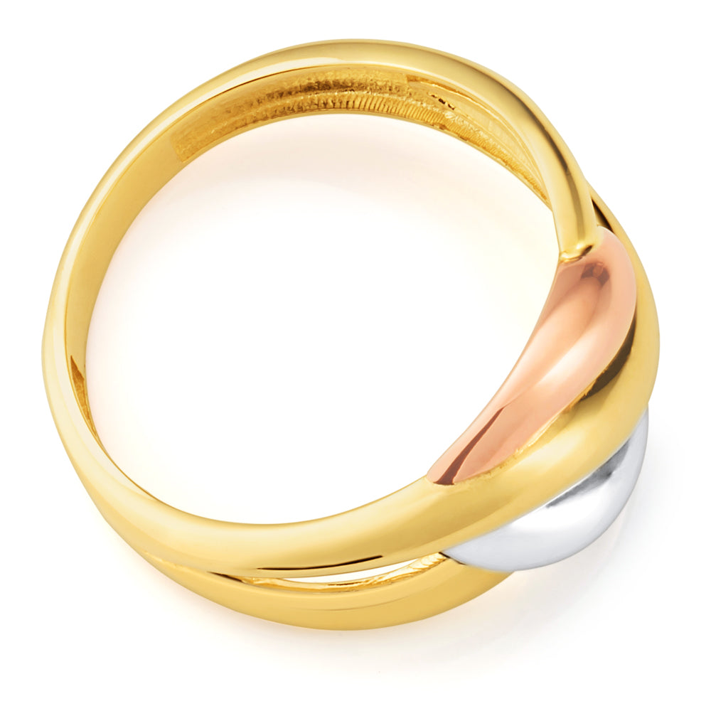 Stunning 9ct Multi - Colored Twisted Gold Ring for Everyday Wear