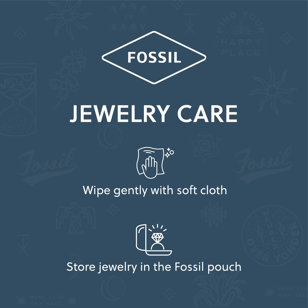 Fossil Gold - Plated Multi - Tone Stainless Steel Heart Pendant with Chain