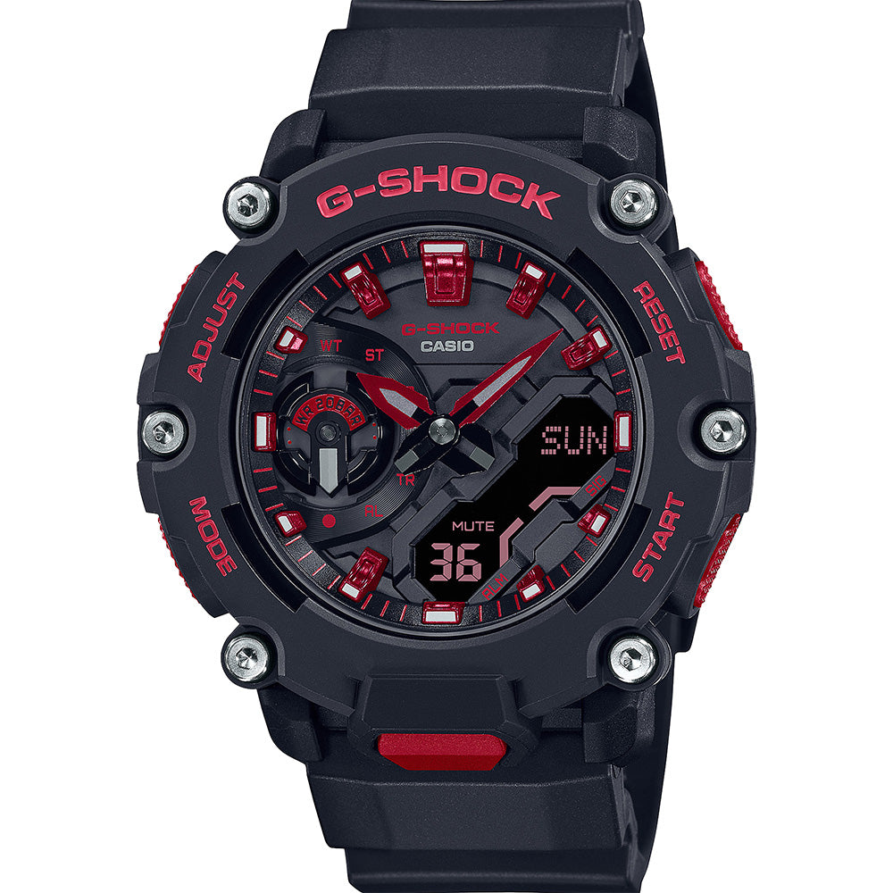 G-Shock GA2200BNR-1A Solar-Powered Ignite Red Statement Watch