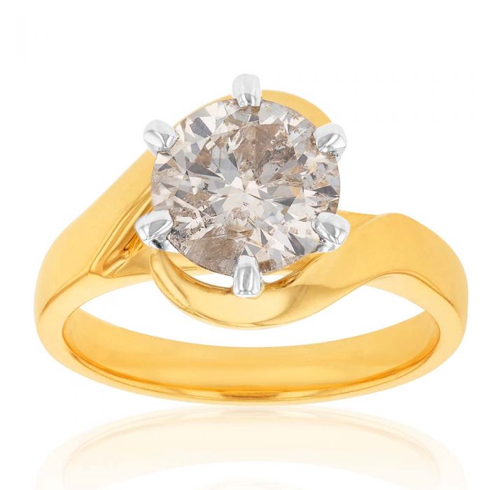 Exquisite 18ct Yellow Gold Ring with 2.00 Carat Australian Solitaire Diamond