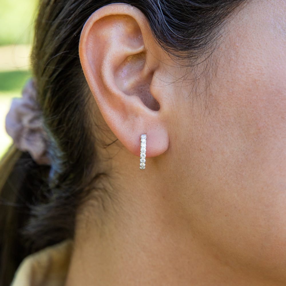 Exquisite 9ct Yellow Gold Diamond Hoop Earrings with Flawless Cut and Total Weight of 50 - 54 Points