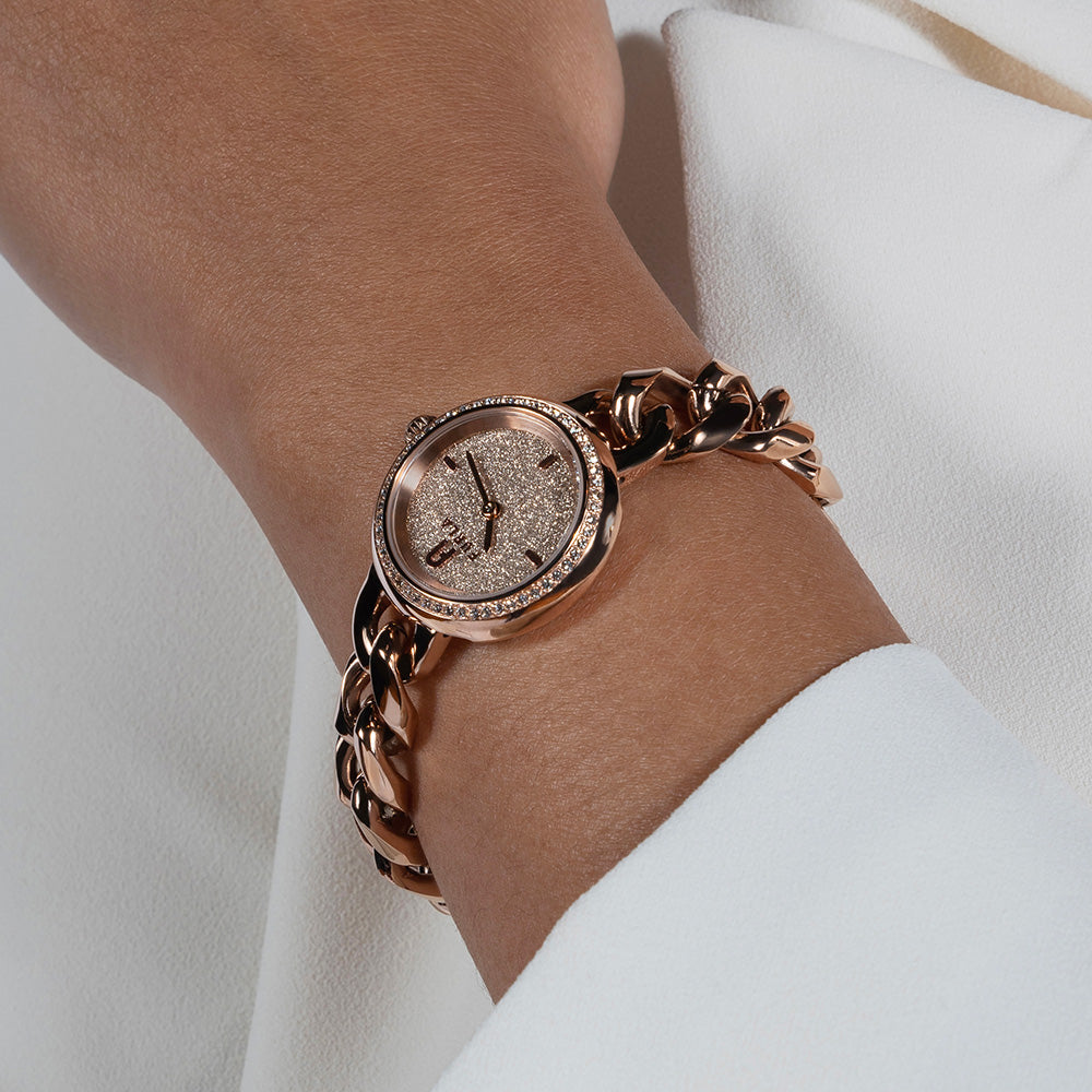 Furla Rose Gold Tone Stainless Steel Chain Round Ladies Watch WW00019013L3