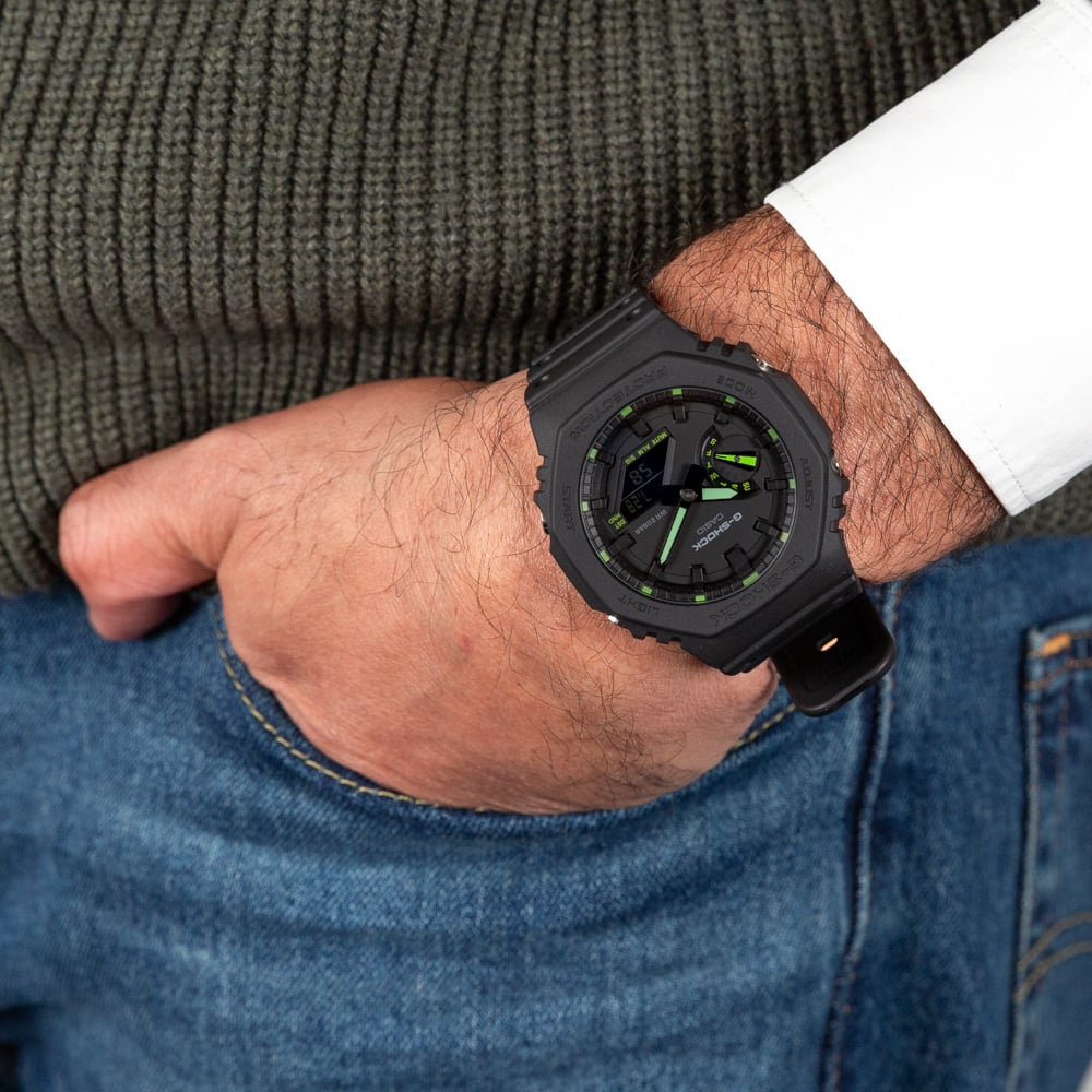 G-Shock GA2100-1A3 Neon Accent Series 'CasiOak' - Stylish and Functional Men's Wristwatch