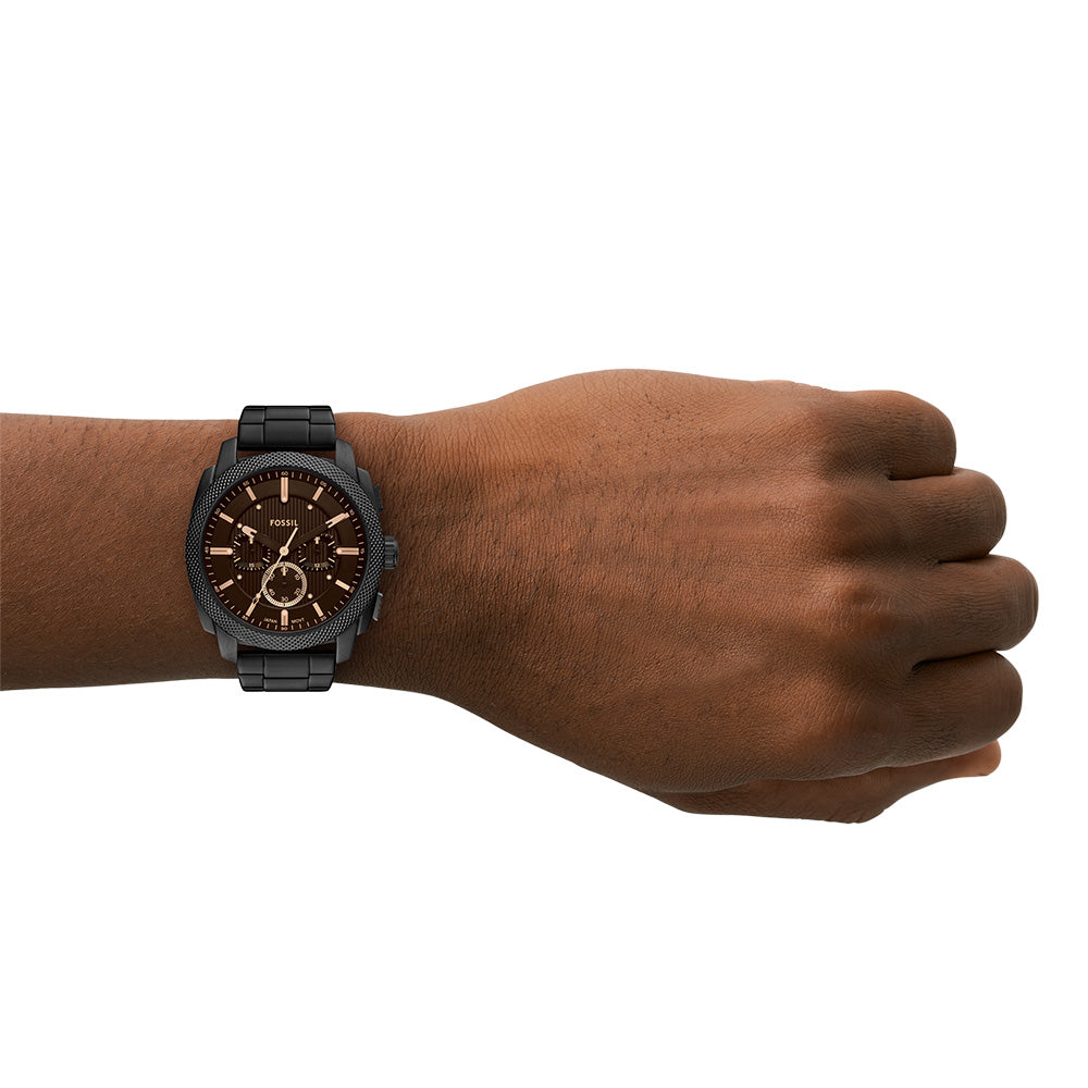 Fossil Machine FS6097 Stylish Black IP Chronograph Watch with 44mm Case